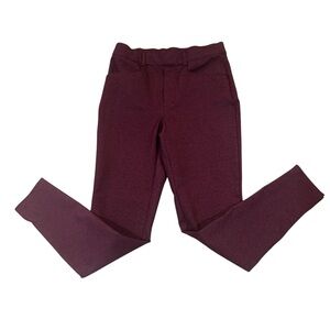 Grace & Lace maroon with black flecks stretchy skinny jeans jeggings pockets, 6.